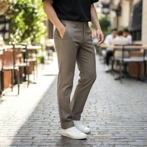J Crew Men’s Beige Chino Slim Fit Stretch Pants Size 34x34 Classic Style VG
